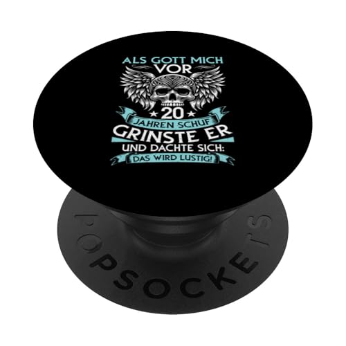 Als Gott mich vor 20 Jahren schuf 20. Geburtstagsfeier PopSockets Klebender PopGrip Als Gott mich vor 20 Jahren schuf 20. Geburtstagsfeier PopSockets Klebender PopGrip von Feier Party 20. Geburtstag Feiern Männer