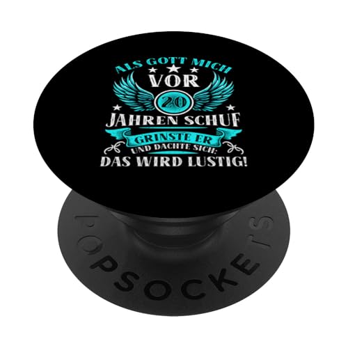 Als Gott mich vor 20 Jahren schuf 20. Geburtstagsfeier PopSockets Klebender PopGrip Als Gott mich vor 20 Jahren schuf 20. Geburtstagsfeier PopSockets Klebender PopGrip von Feier Party 20. Geburtstag Feiern Männer