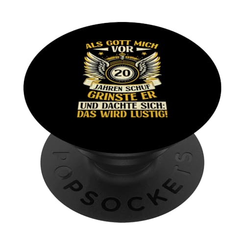 Als Gott mich vor 20 Jahren schuf 20. Geburtstagsfeier PopSockets Klebender PopGrip Als Gott mich vor 20 Jahren schuf 20. Geburtstagsfeier PopSockets Klebender PopGrip von Feier Party 20. Geburtstag Feiern Männer