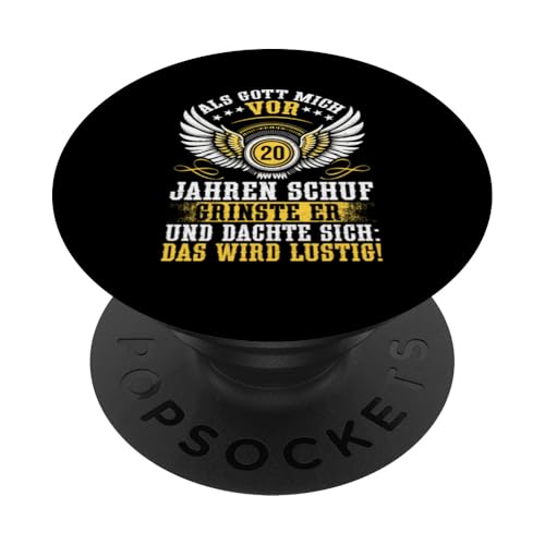 Als Gott mich vor 20 Jahren schuf 20. Geburtstagsfeier PopSockets Klebender PopGrip Als Gott mich vor 20 Jahren schuf 20. Geburtstagsfeier PopSockets Klebender PopGrip von Feier Party 20. Geburtstag Feiern Männer