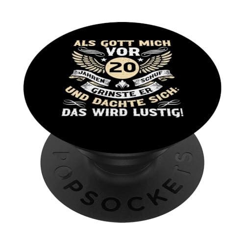 Als Gott mich vor 20 Jahren schuf 20. Geburtstagsfeier PopSockets Klebender PopGrip Als Gott mich vor 20 Jahren schuf 20. Geburtstagsfeier PopSockets Klebender PopGrip von Feier Party 20. Geburtstag Feiern Männer