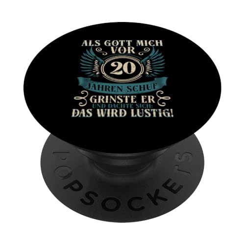 Als Gott mich vor 20 Jahren schuf 20. Geburtstagsfeier PopSockets Klebender PopGrip Als Gott mich vor 20 Jahren schuf 20. Geburtstagsfeier PopSockets Klebender PopGrip von Feier Party 20. Geburtstag Feiern Männer