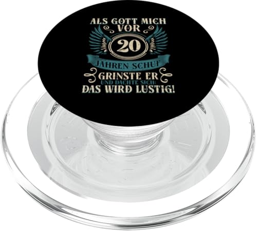 Als Gott mich vor 20 Jahren schuf 20. Geburtstagsfeier PopSockets PopGrip für MagSafe Als Gott mich vor 20 Jahren schuf 20. Geburtstagsfeier PopSockets PopGrip für MagSafe von Feier Party 20. Geburtstag Feiern Männer
