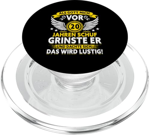 Als Gott mich vor 20 Jahren schuf 20. Geburtstagsfeier PopSockets PopGrip für MagSafe Als Gott mich vor 20 Jahren schuf 20. Geburtstagsfeier PopSockets PopGrip für MagSafe von Feier Party 20. Geburtstag Feiern Männer