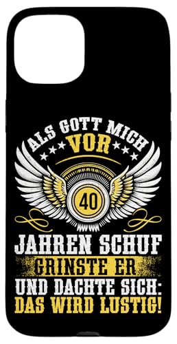 Als Gott mich vor 40 Jahren schuf 40. Geburtstagsfeier Hülle für iPhone 15 Plus Als Gott mich vor 40 Jahren schuf 40. Geburtstagsfeier Hülle für iPhone 15 Plus von Feier Party 40. Geburtstag Feiern Männer