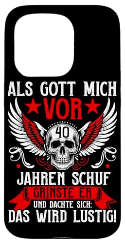 Als Gott mich vor 40 Jahren schuf 40. Geburtstagsfeier Hülle für iPhone 15 Pro Als Gott mich vor 40 Jahren schuf 40. Geburtstagsfeier Hülle für iPhone 15 Pro von Feier Party 40. Geburtstag Feiern Männer