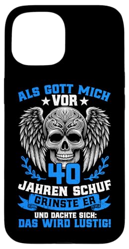 Als Gott mich vor 40 Jahren schuf 40. Geburtstagsfeier Hülle für iPhone 15 von Feier Party 40. Geburtstag Feiern Männer