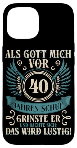 Als Gott mich vor 40 Jahren schuf 40. Geburtstagsfeier Hülle für iPhone 15 Als Gott mich vor 40 Jahren schuf 40. Geburtstagsfeier Hülle für iPhone 15 von Feier Party 40. Geburtstag Feiern Männer