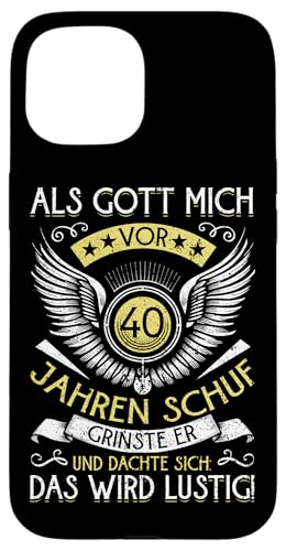 Als Gott mich vor 40 Jahren schuf 40. Geburtstagsfeier Hülle für iPhone 15 Als Gott mich vor 40 Jahren schuf 40. Geburtstagsfeier Hülle für iPhone 15 von Feier Party 40. Geburtstag Feiern Männer