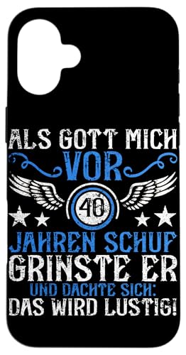 Als Gott mich vor 40 Jahren schuf 40. Geburtstagsfeier Hülle für iPhone 16 Plus Als Gott mich vor 40 Jahren schuf 40. Geburtstagsfeier Hülle für iPhone 16 Plus von Feier Party 40. Geburtstag Feiern Männer