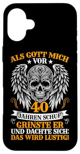 Als Gott mich vor 40 Jahren schuf 40. Geburtstagsfeier Hülle für iPhone 16 Plus Als Gott mich vor 40 Jahren schuf 40. Geburtstagsfeier Hülle für iPhone 16 Plus von Feier Party 40. Geburtstag Feiern Männer