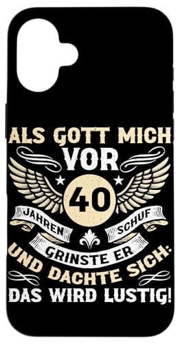 Als Gott mich vor 40 Jahren schuf 40. Geburtstagsfeier Hülle für iPhone 16 Plus Als Gott mich vor 40 Jahren schuf 40. Geburtstagsfeier Hülle für iPhone 16 Plus von Feier Party 40. Geburtstag Feiern Männer