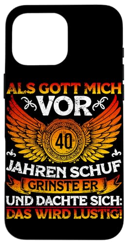 Als Gott mich vor 40 Jahren schuf 40. Geburtstagsfeier Hülle für iPhone 16 Pro Max Als Gott mich vor 40 Jahren schuf 40. Geburtstagsfeier Hülle für iPhone 16 Pro Max von Feier Party 40. Geburtstag Feiern Männer