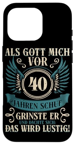 Als Gott mich vor 40 Jahren schuf 40. Geburtstagsfeier Hülle für iPhone 16 Pro Als Gott mich vor 40 Jahren schuf 40. Geburtstagsfeier Hülle für iPhone 16 Pro von Feier Party 40. Geburtstag Feiern Männer