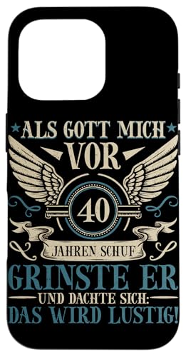 Als Gott mich vor 40 Jahren schuf 40. Geburtstagsfeier Hülle für iPhone 16 Pro Als Gott mich vor 40 Jahren schuf 40. Geburtstagsfeier Hülle für iPhone 16 Pro von Feier Party 40. Geburtstag Feiern Männer