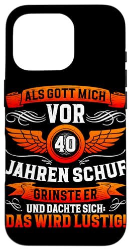 Als Gott mich vor 40 Jahren schuf 40. Geburtstagsfeier Hülle für iPhone 16 Pro Als Gott mich vor 40 Jahren schuf 40. Geburtstagsfeier Hülle für iPhone 16 Pro von Feier Party 40. Geburtstag Feiern Männer