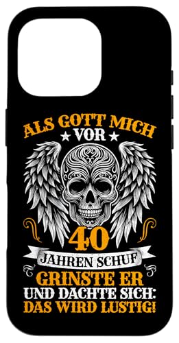 Als Gott mich vor 40 Jahren schuf 40. Geburtstagsfeier Hülle für iPhone 16 Pro Als Gott mich vor 40 Jahren schuf 40. Geburtstagsfeier Hülle für iPhone 16 Pro von Feier Party 40. Geburtstag Feiern Männer