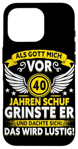 Als Gott mich vor 40 Jahren schuf 40. Geburtstagsfeier Hülle für iPhone 16 Pro von Feier Party 40. Geburtstag Feiern Männer