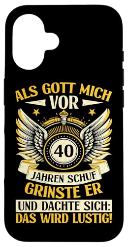 Als Gott mich vor 40 Jahren schuf 40. Geburtstagsfeier Hülle für iPhone 16 Als Gott mich vor 40 Jahren schuf 40. Geburtstagsfeier Hülle für iPhone 16 von Feier Party 40. Geburtstag Feiern Männer