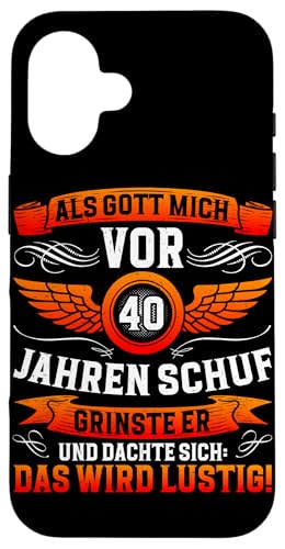 Als Gott mich vor 40 Jahren schuf 40. Geburtstagsfeier Hülle für iPhone 16 Als Gott mich vor 40 Jahren schuf 40. Geburtstagsfeier Hülle für iPhone 16 von Feier Party 40. Geburtstag Feiern Männer