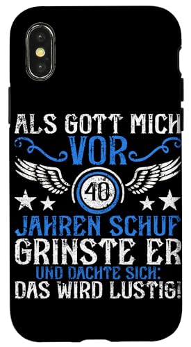 Als Gott mich vor 40 Jahren schuf 40. Geburtstagsfeier Hülle für iPhone X/XS Als Gott mich vor 40 Jahren schuf 40. Geburtstagsfeier Hülle für iPhone X/XS von Feier Party 40. Geburtstag Feiern Männer