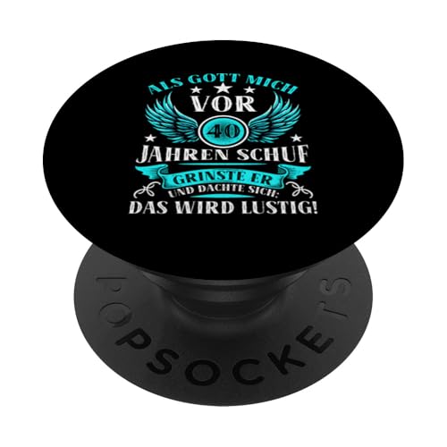 Als Gott mich vor 40 Jahren schuf 40. Geburtstagsfeier PopSockets Klebender PopGrip Als Gott mich vor 40 Jahren schuf 40. Geburtstagsfeier PopSockets Klebender PopGrip von Feier Party 40. Geburtstag Feiern Männer