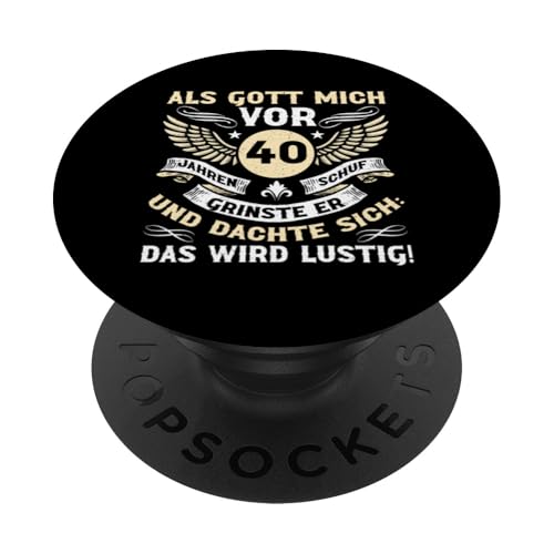 Als Gott mich vor 40 Jahren schuf 40. Geburtstagsfeier PopSockets Klebender PopGrip Als Gott mich vor 40 Jahren schuf 40. Geburtstagsfeier PopSockets Klebender PopGrip von Feier Party 40. Geburtstag Feiern Männer