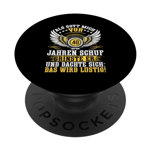 Als Gott mich vor 40 Jahren schuf 40. Geburtstagsfeier PopSockets Klebender PopGrip Als Gott mich vor 40 Jahren schuf 40. Geburtstagsfeier PopSockets Klebender PopGrip von Feier Party 40. Geburtstag Feiern Männer