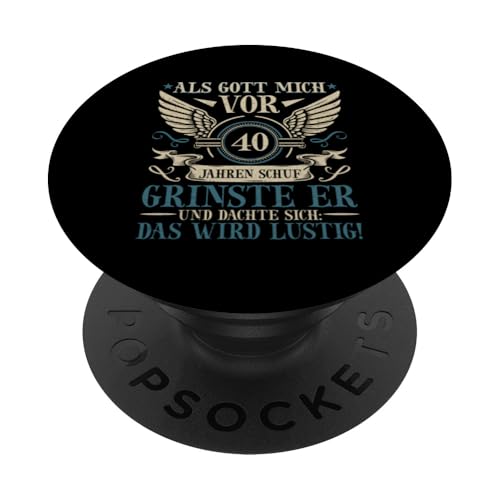 Als Gott mich vor 40 Jahren schuf 40. Geburtstagsfeier PopSockets Klebender PopGrip Als Gott mich vor 40 Jahren schuf 40. Geburtstagsfeier PopSockets Klebender PopGrip von Feier Party 40. Geburtstag Feiern Männer