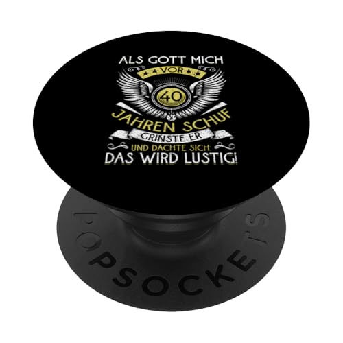 Als Gott mich vor 40 Jahren schuf 40. Geburtstagsfeier PopSockets Klebender PopGrip Als Gott mich vor 40 Jahren schuf 40. Geburtstagsfeier PopSockets Klebender PopGrip von Feier Party 40. Geburtstag Feiern Männer