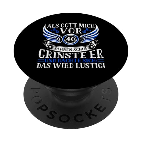 Als Gott mich vor 40 Jahren schuf 40. Geburtstagsfeier PopSockets Klebender PopGrip Als Gott mich vor 40 Jahren schuf 40. Geburtstagsfeier PopSockets Klebender PopGrip von Feier Party 40. Geburtstag Feiern Männer