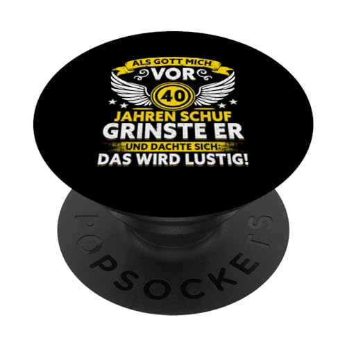 Als Gott mich vor 40 Jahren schuf 40. Geburtstagsfeier PopSockets Klebender PopGrip Als Gott mich vor 40 Jahren schuf 40. Geburtstagsfeier PopSockets Klebender PopGrip von Feier Party 40. Geburtstag Feiern Männer