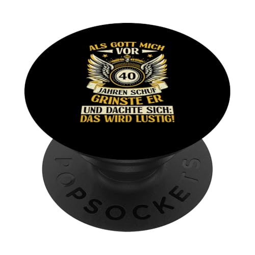 Als Gott mich vor 40 Jahren schuf 40. Geburtstagsfeier PopSockets Klebender PopGrip Als Gott mich vor 40 Jahren schuf 40. Geburtstagsfeier PopSockets Klebender PopGrip von Feier Party 40. Geburtstag Feiern Männer