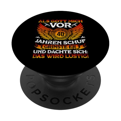 Als Gott mich vor 40 Jahren schuf 40. Geburtstagsfeier PopSockets Klebender PopGrip Als Gott mich vor 40 Jahren schuf 40. Geburtstagsfeier PopSockets Klebender PopGrip von Feier Party 40. Geburtstag Feiern Männer