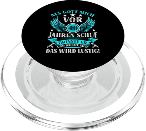 Als Gott mich vor 40 Jahren schuf 40. Geburtstagsfeier PopSockets PopGrip für MagSafe Als Gott mich vor 40 Jahren schuf 40. Geburtstagsfeier PopSockets PopGrip für MagSafe von Feier Party 40. Geburtstag Feiern Männer