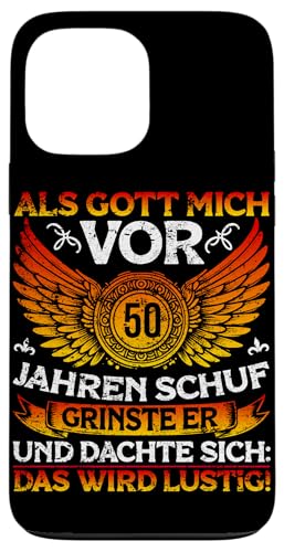 Als Gott mich vor 50 Jahren schuf 50. Geburtstagsfeier Hülle für iPhone 13 Pro Max Als Gott mich vor 50 Jahren schuf 50. Geburtstagsfeier Hülle für iPhone 13 Pro Max von Feier Party 50. Geburtstag Feiern Männer