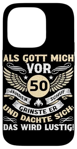 Als Gott mich vor 50 Jahren schuf 50. Geburtstagsfeier Hülle für iPhone 14 Pro Als Gott mich vor 50 Jahren schuf 50. Geburtstagsfeier Hülle für iPhone 14 Pro von Feier Party 50. Geburtstag Feiern Männer