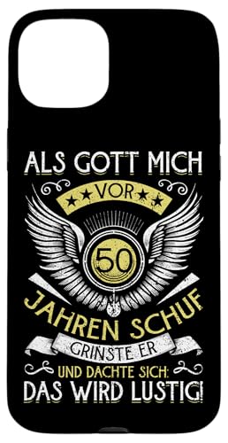 Als Gott mich vor 50 Jahren schuf 50. Geburtstagsfeier Hülle für iPhone 15 Plus Als Gott mich vor 50 Jahren schuf 50. Geburtstagsfeier Hülle für iPhone 15 Plus von Feier Party 50. Geburtstag Feiern Männer