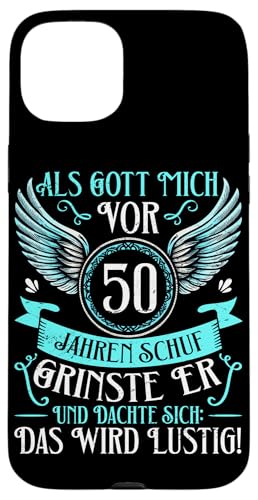 Als Gott mich vor 50 Jahren schuf 50. Geburtstagsfeier Hülle für iPhone 15 Plus Als Gott mich vor 50 Jahren schuf 50. Geburtstagsfeier Hülle für iPhone 15 Plus von Feier Party 50. Geburtstag Feiern Männer