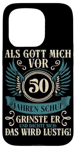 Als Gott mich vor 50 Jahren schuf 50. Geburtstagsfeier Hülle für iPhone 15 Pro Als Gott mich vor 50 Jahren schuf 50. Geburtstagsfeier Hülle für iPhone 15 Pro von Feier Party 50. Geburtstag Feiern Männer
