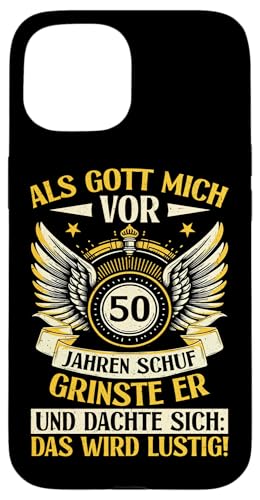 Als Gott mich vor 50 Jahren schuf 50. Geburtstagsfeier Hülle für iPhone 15 Als Gott mich vor 50 Jahren schuf 50. Geburtstagsfeier Hülle für iPhone 15 von Feier Party 50. Geburtstag Feiern Männer