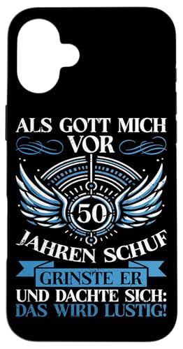 Als Gott mich vor 50 Jahren schuf 50. Geburtstagsfeier Hülle für iPhone 16 Plus Als Gott mich vor 50 Jahren schuf 50. Geburtstagsfeier Hülle für iPhone 16 Plus von Feier Party 50. Geburtstag Feiern Männer