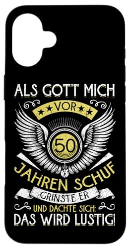 Als Gott mich vor 50 Jahren schuf 50. Geburtstagsfeier Hülle für iPhone 16 Plus Als Gott mich vor 50 Jahren schuf 50. Geburtstagsfeier Hülle für iPhone 16 Plus von Feier Party 50. Geburtstag Feiern Männer