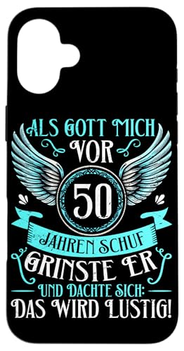 Als Gott mich vor 50 Jahren schuf 50. Geburtstagsfeier Hülle für iPhone 16 Plus Als Gott mich vor 50 Jahren schuf 50. Geburtstagsfeier Hülle für iPhone 16 Plus von Feier Party 50. Geburtstag Feiern Männer