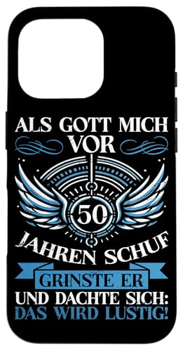 Als Gott mich vor 50 Jahren schuf 50. Geburtstagsfeier Hülle für iPhone 16 Pro Als Gott mich vor 50 Jahren schuf 50. Geburtstagsfeier Hülle für iPhone 16 Pro von Feier Party 50. Geburtstag Feiern Männer