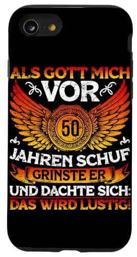 Als Gott mich vor 50 Jahren schuf 50. Geburtstagsfeier Hülle für iPhone SE (2020) / 7 / 8 von Feier Party 50. Geburtstag Feiern Männer