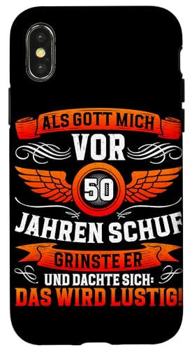 Als Gott mich vor 50 Jahren schuf 50. Geburtstagsfeier Hülle für iPhone X/XS Als Gott mich vor 50 Jahren schuf 50. Geburtstagsfeier Hülle für iPhone X/XS von Feier Party 50. Geburtstag Feiern Männer