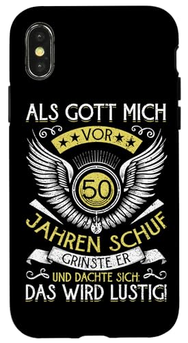 Als Gott mich vor 50 Jahren schuf 50. Geburtstagsfeier Hülle für iPhone X/XS Als Gott mich vor 50 Jahren schuf 50. Geburtstagsfeier Hülle für iPhone X/XS von Feier Party 50. Geburtstag Feiern Männer