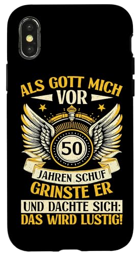 Als Gott mich vor 50 Jahren schuf 50. Geburtstagsfeier Hülle für iPhone X/XS Als Gott mich vor 50 Jahren schuf 50. Geburtstagsfeier Hülle für iPhone X/XS von Feier Party 50. Geburtstag Feiern Männer