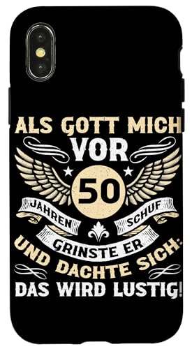 Als Gott mich vor 50 Jahren schuf 50. Geburtstagsfeier Hülle für iPhone X/XS Als Gott mich vor 50 Jahren schuf 50. Geburtstagsfeier Hülle für iPhone X/XS von Feier Party 50. Geburtstag Feiern Männer